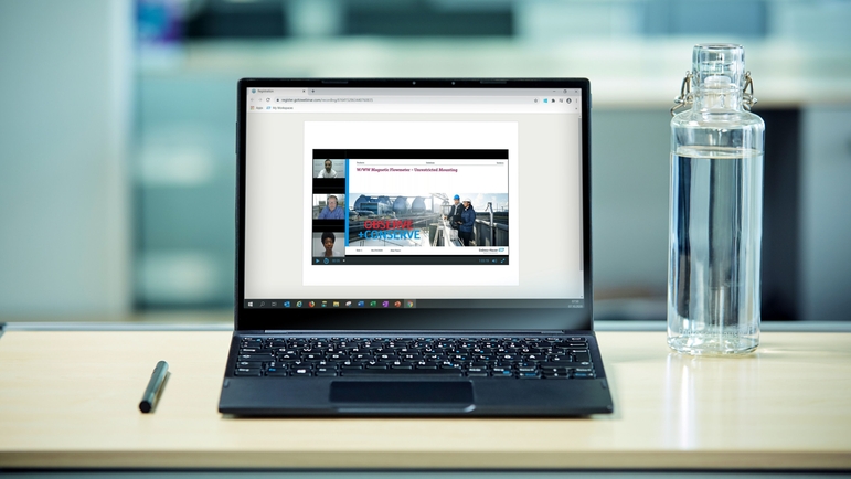 Онлайн-семинар Endress+Hauser на ноутбуке