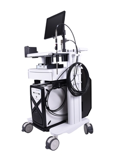 Product Picture Raman Rxn2 analyzer on cart showing left side front view